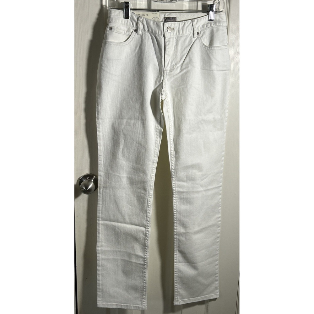 NWT!  J. Jill Denim Pants Authentic Fit White Size 2 Stretch Slim Leg